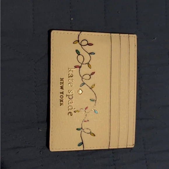 Kate Spade Cream Card Holder with Colorful Lights
